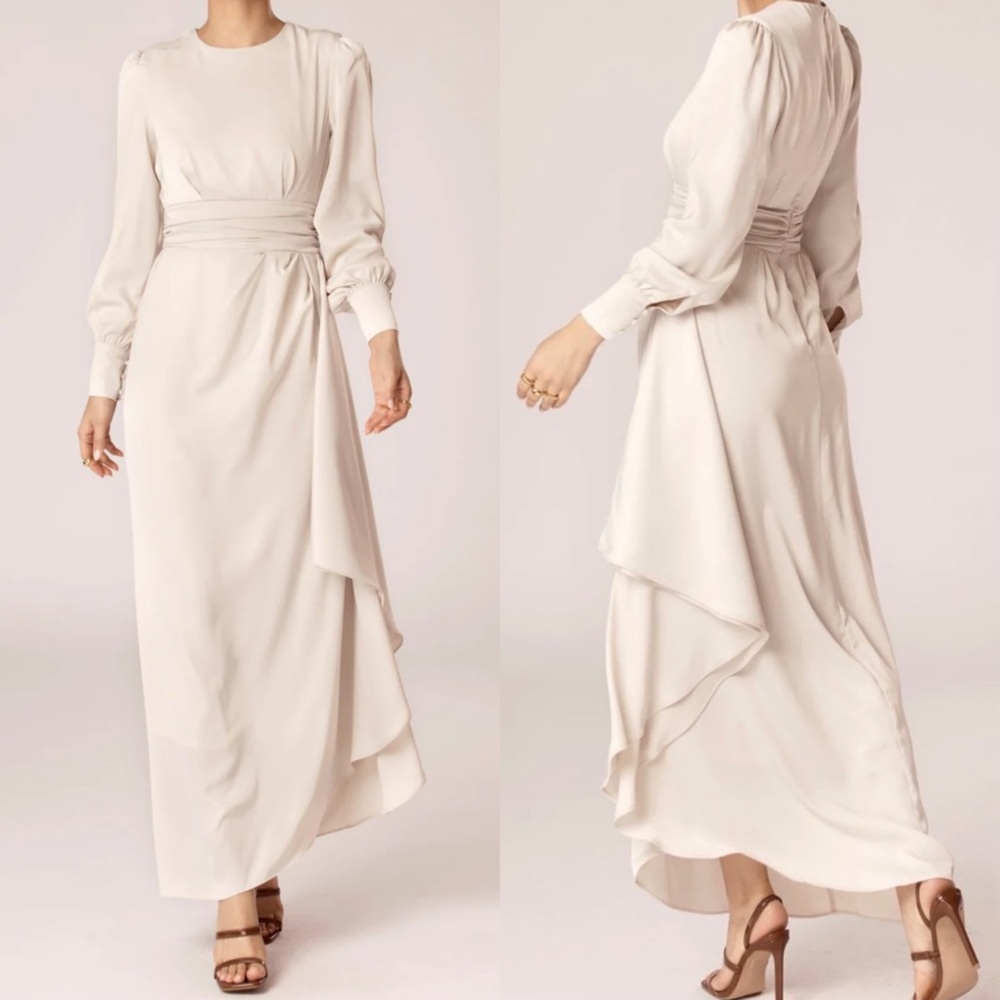 Elegant Cream Maxi Dress